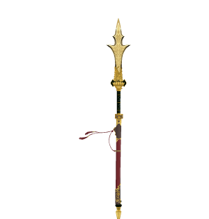 Tri-Point Double-Edged Spear + Sheathed Katana