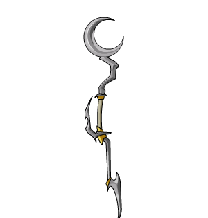Metallic Crescent Staff