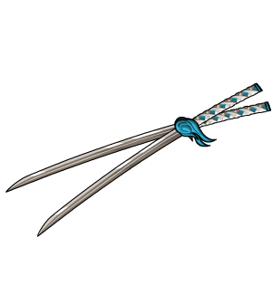 Sheathed Kitsune Katanas